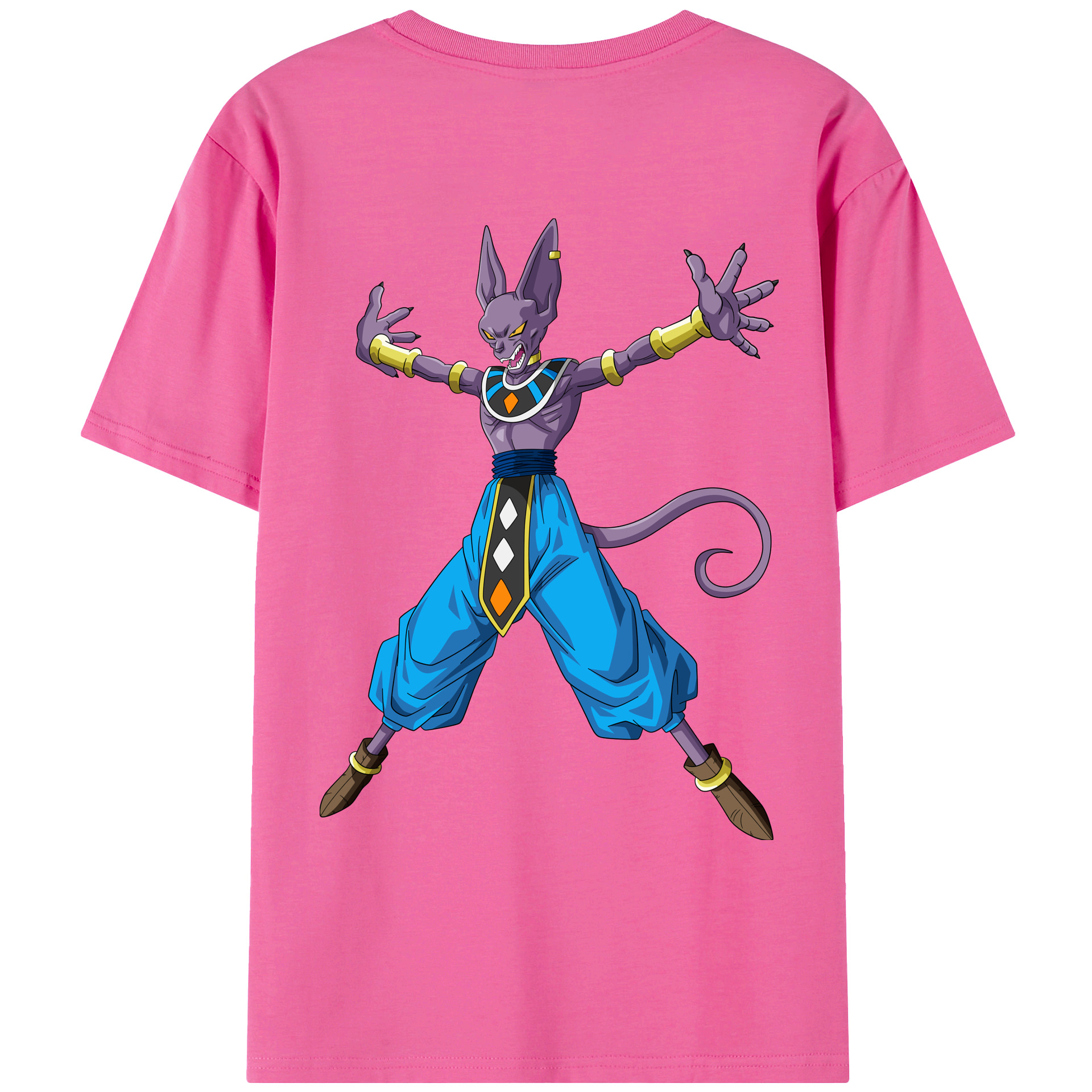 （画像用） ドラゴンボール ビルス 破壊神ビルス DRAGON BALL Beerus Birusu レディース半袖Tシャツ(バックプリント)